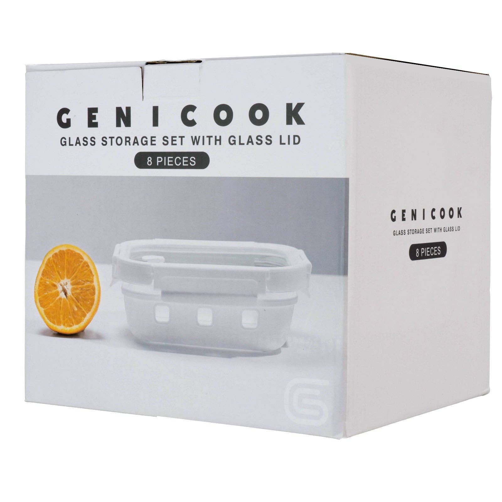 Genicook Product LLC - Wholesale Food storage container - Glass Container w/ Silicone Wrap Set8