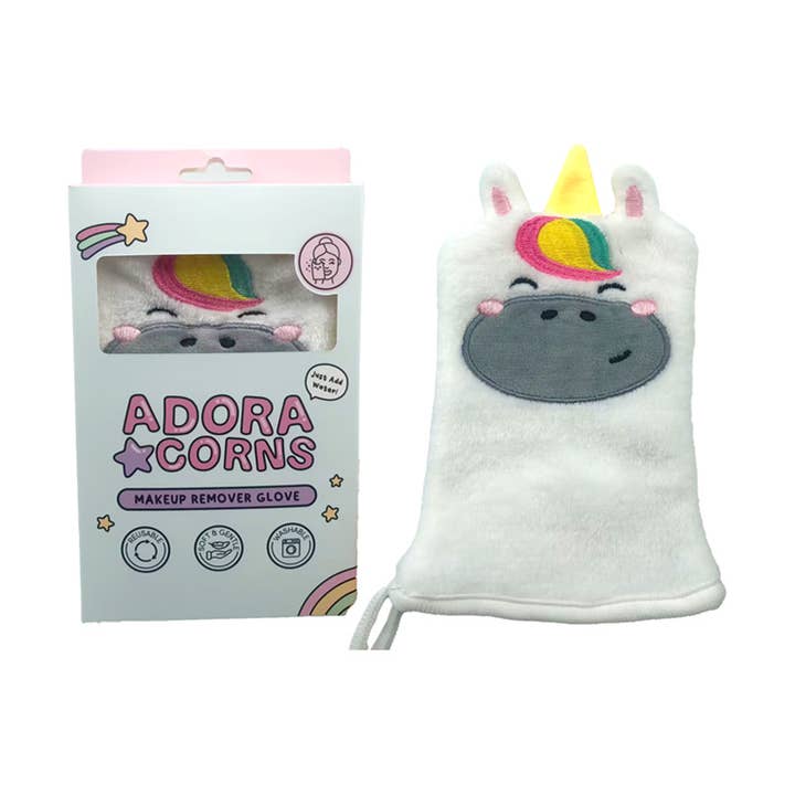 Puckator Ltd – wholesale Ansikts- och kroppsservetter – Astra enhörningen Adoracorns sminkborttagningshandske0