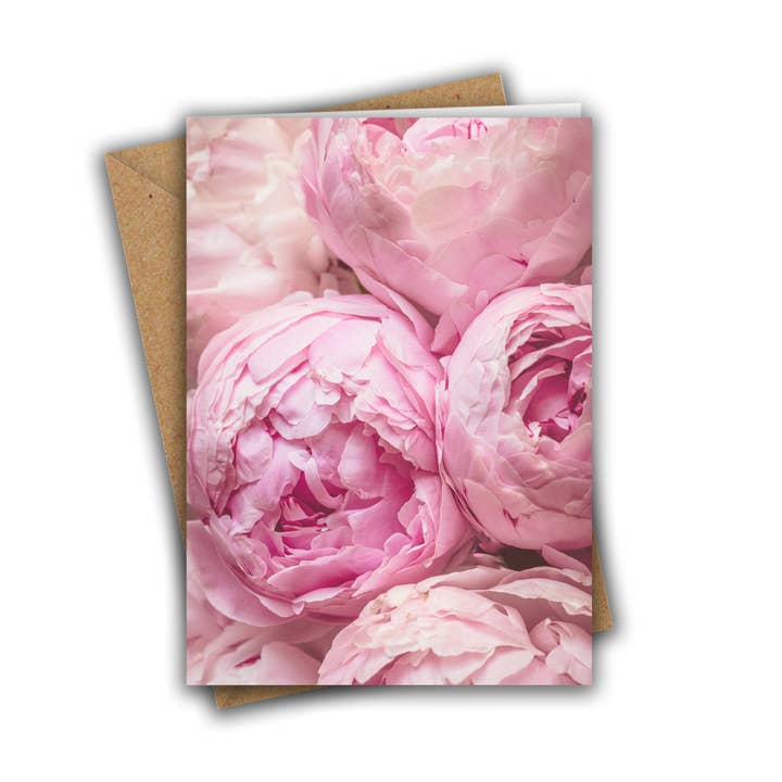 Floral Pink Peonies Greeting Card for wholesale by Marina Walker