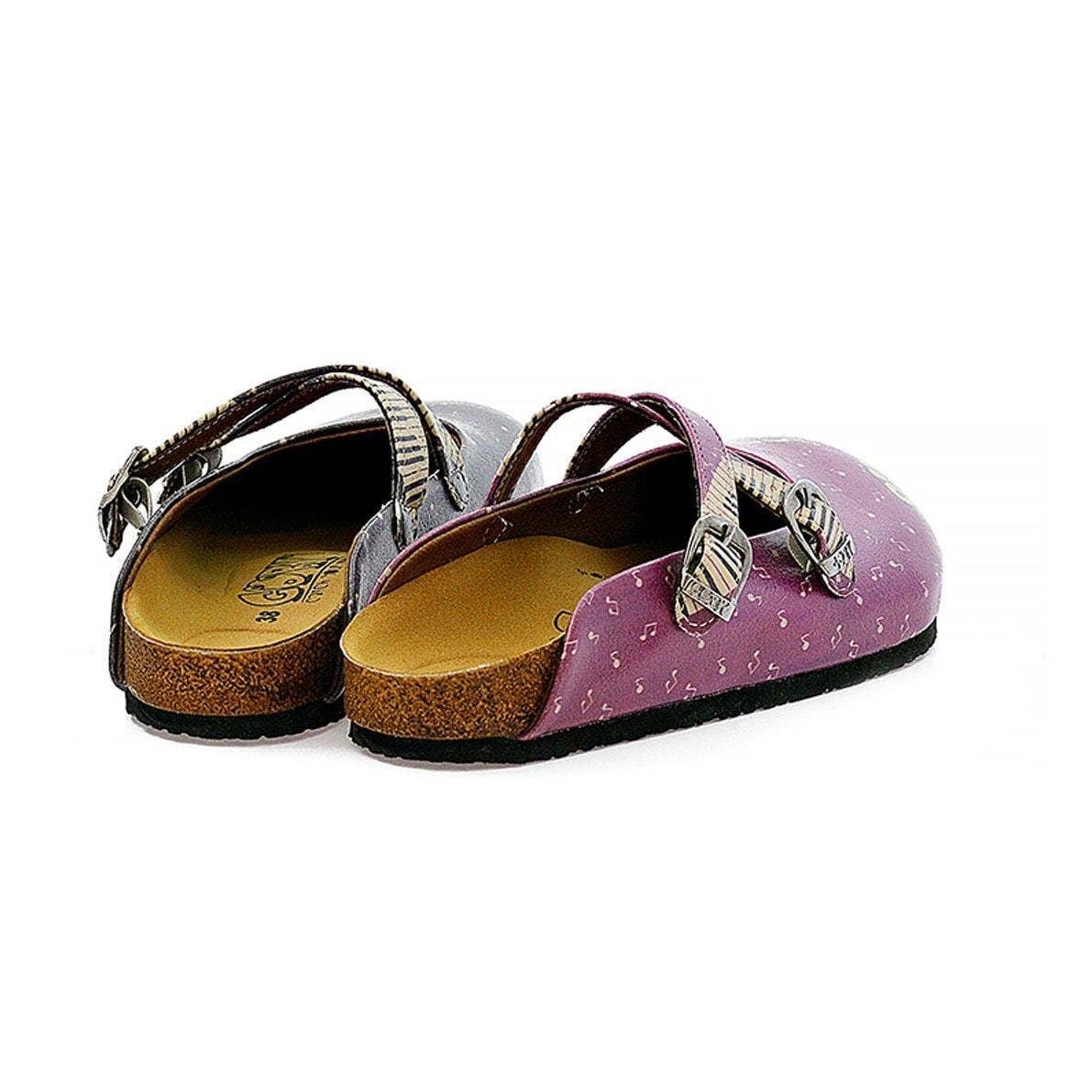 Goby - Wholesale Clogs - Women's - Paarse & Zwarte Muziek Klompen CAL1135