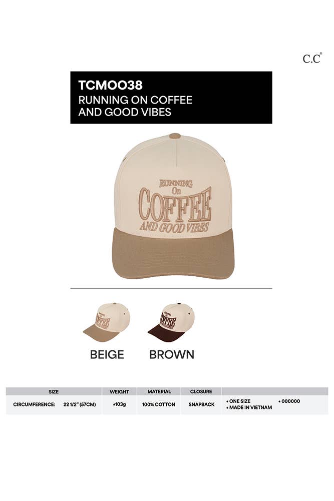 Hana - Wholesale Trucker Hat - Women's - C.C RUNNING ON COFFEE AND GOOD VIBES Trucker Cap7
