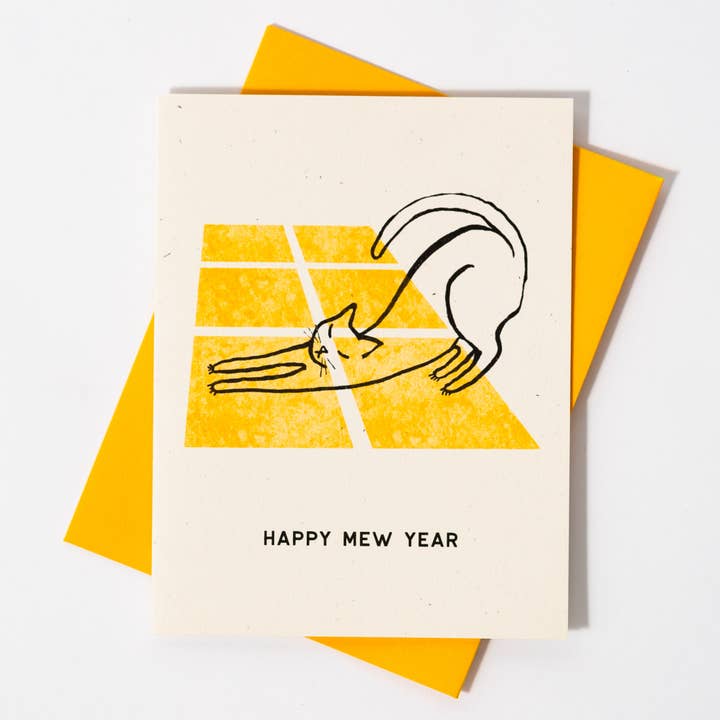 Bromstad Printing Co. - Wholesale New Year's Card - Happy Mew Year - Risograph Card
