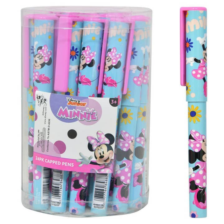 Minnie Capped Pens in PVC Canister -24pcs for wholesale by Deluxe Import Trading