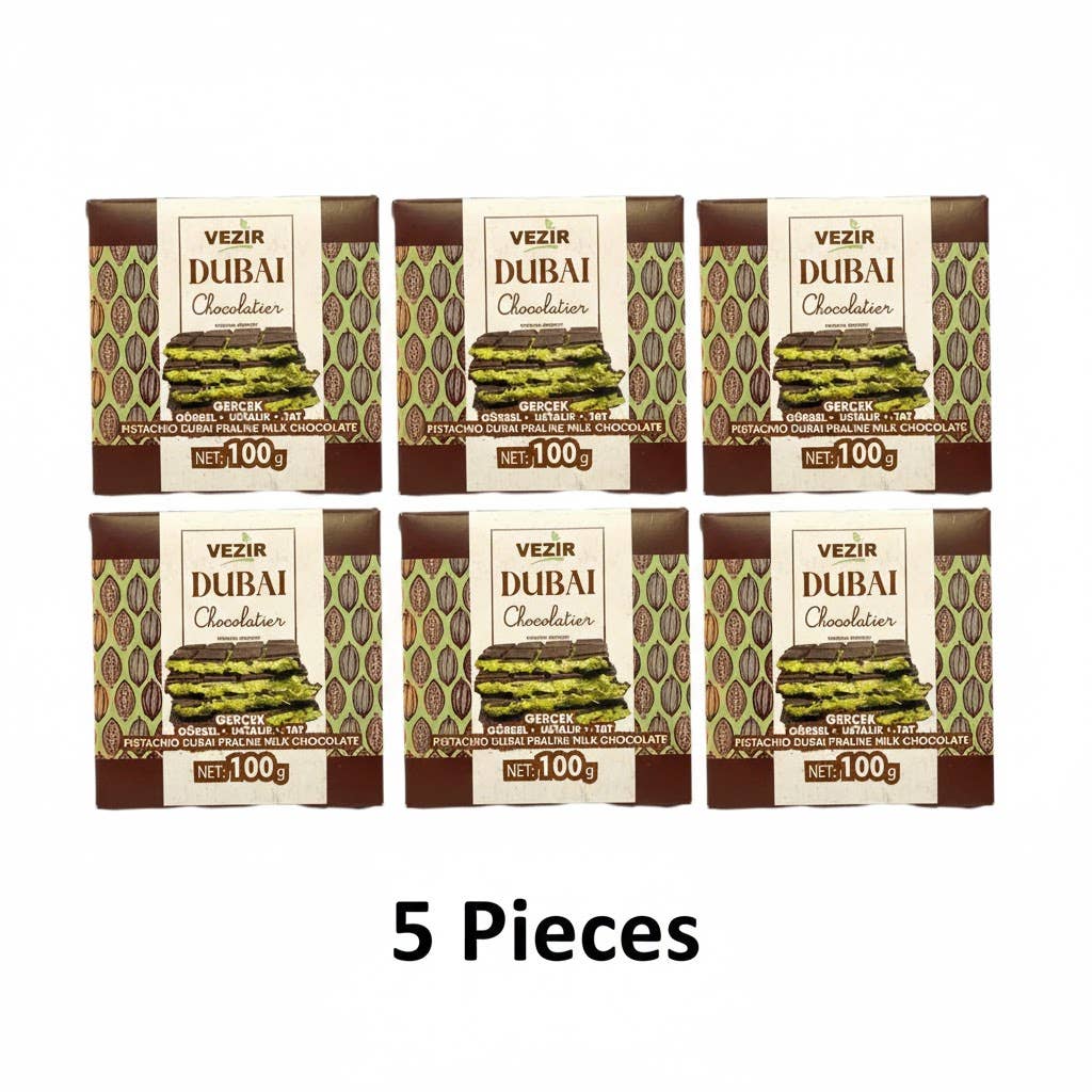 Aladdin - Wholesale Chocolate Bar - Dubai Chocolate Bar 100g Vezir Pistachio Praline Halal7