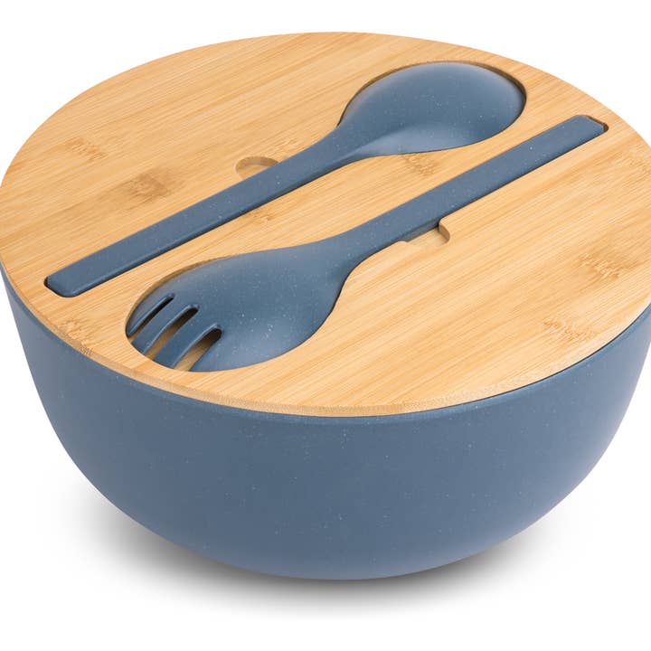 Core Home - Wholesale Serve Bowl - 4pc Bamboo Salad Bowl Set - Oceanic