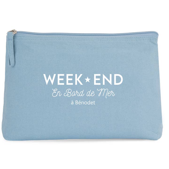 Grande Pochette personnalisable "Week End..." 5 coloris pour la vente par Marcel & Lily
