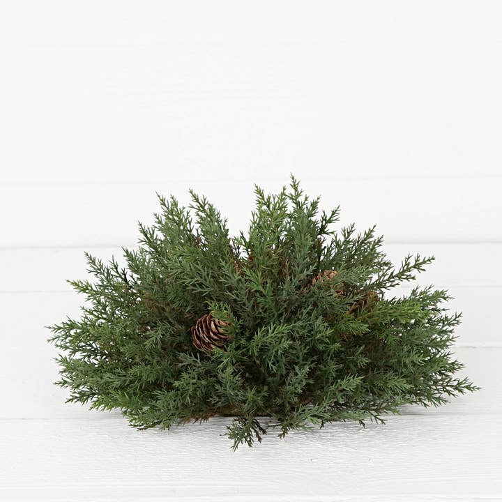 31812-Half Sphere-Dark green Thyme pine w/ birchcones for wholesale by Impressive Enterprises, Inc.