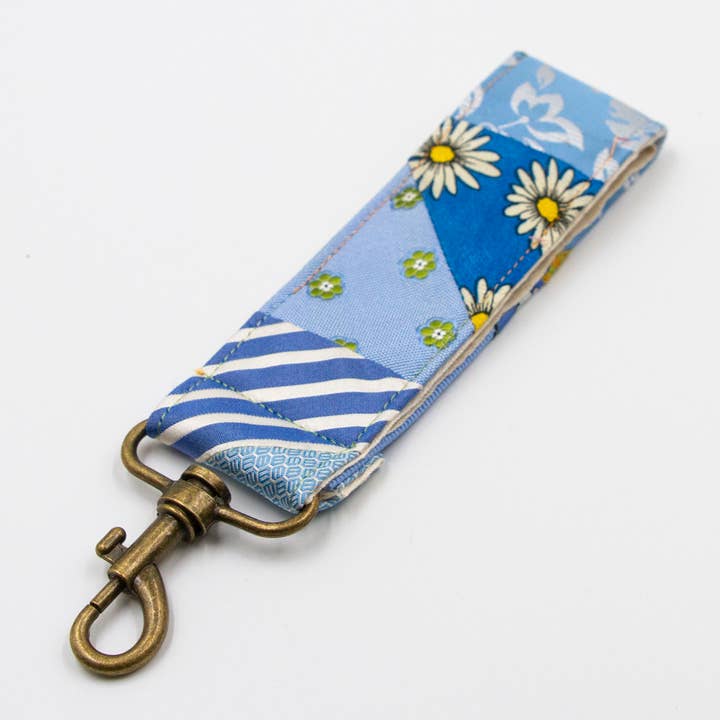 Chaveiro patchwork azul por atacado de It's OOAK