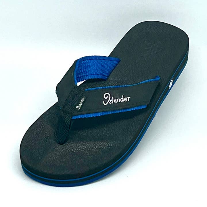 Islander 10 Series Sandals (Flip Flops) - Black / Blue for wholesale by Islander Footwear & Apparel