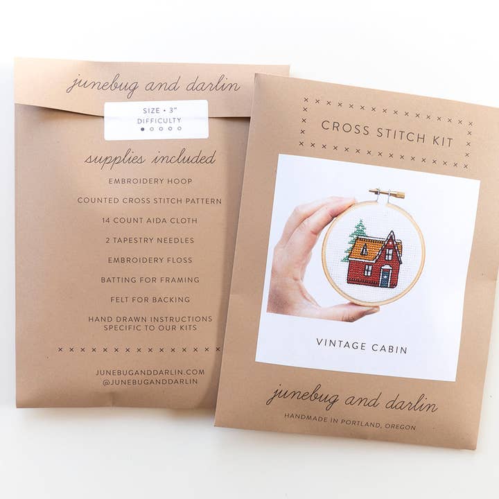 Junebug and Darlin - Wholesale Embroidery/Cross Stitch Supplies - Vintage Cabin Kit