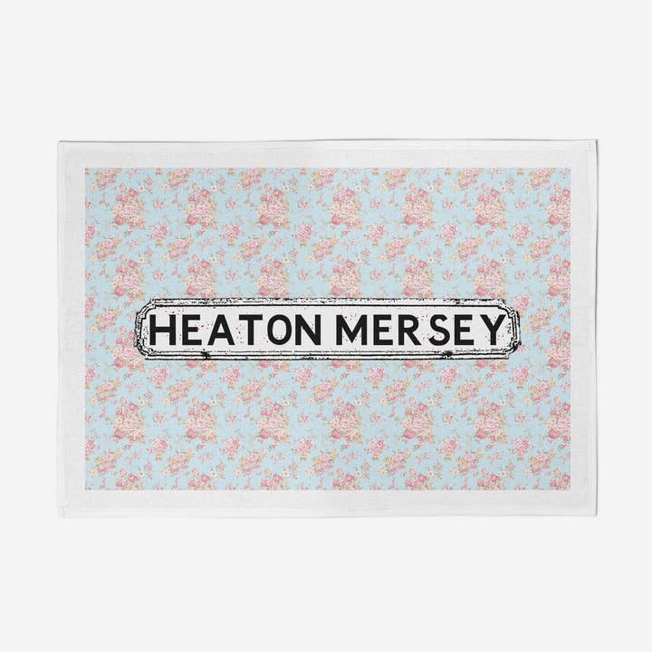 Blå blommig kökshandduk för wholesale av tinned snail