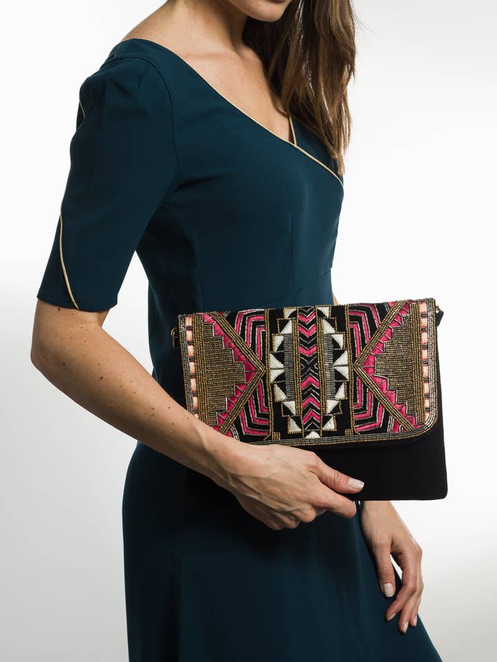 Modular Bag-Aari-Red-Black-Gold-In Stock for wholesale by Habillez Moi