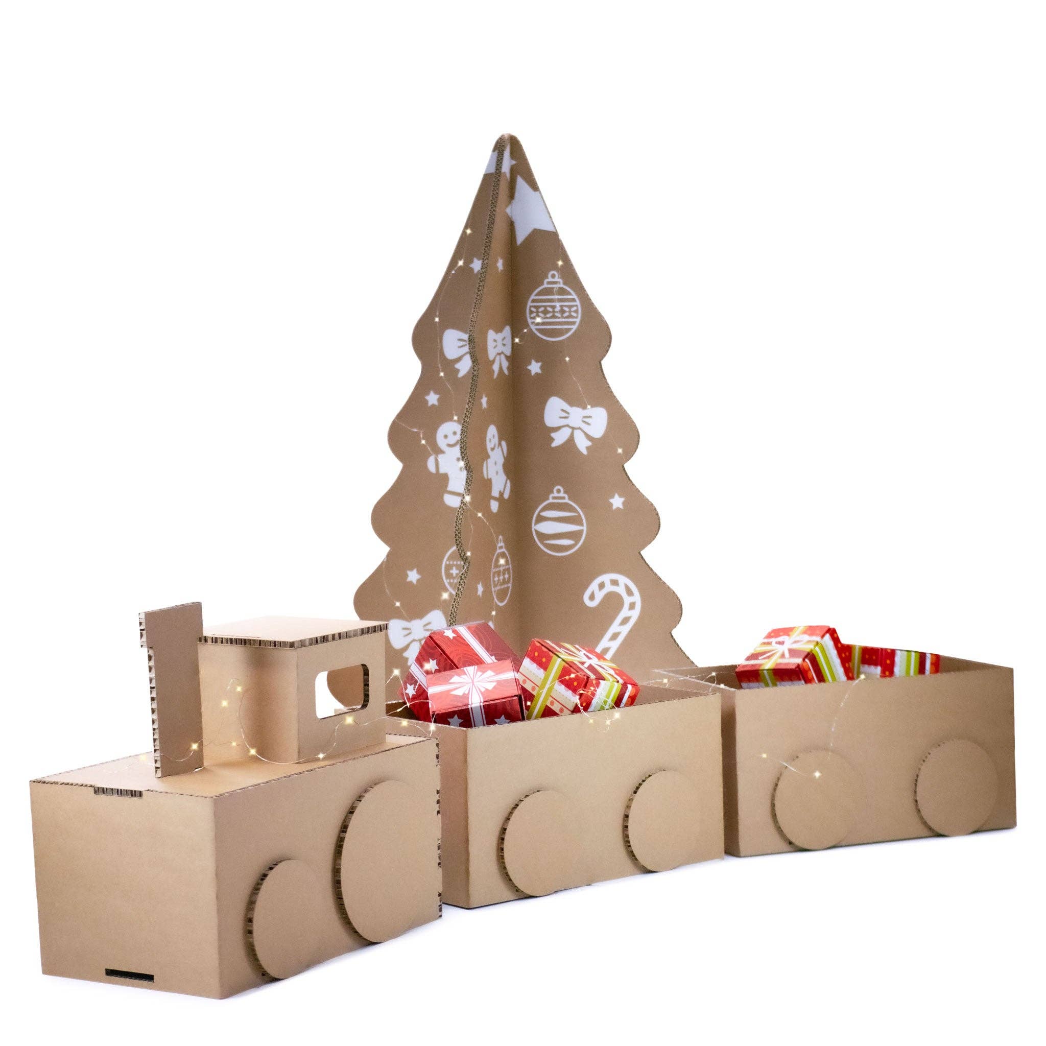 Rippotai - Wholesale Christmas Decoration - Eco-friendly Cardboard Christmas Train - Customizable Locomotive and Wagons11