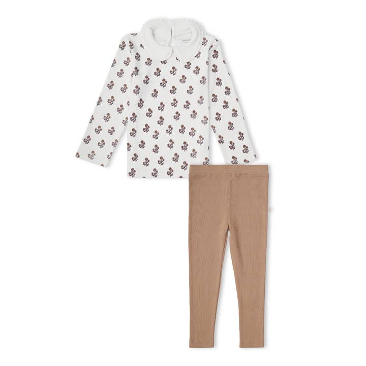 Organic Ruffle Collar Top & Legging Set - Loom for wholesale by Makemake Organics