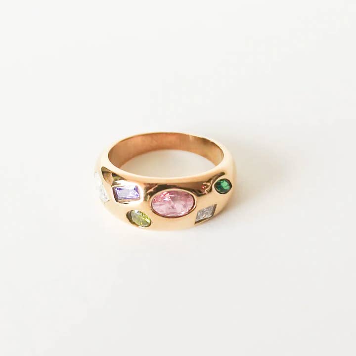 Or Jewelry - Wholesale Multi-Stone Ring - Leo Multicolor Gem Ring