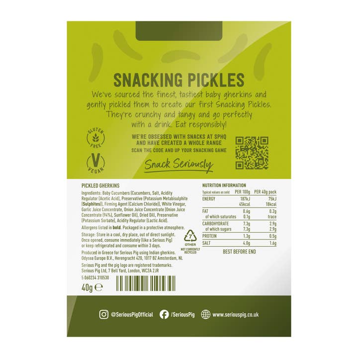 Serious Pig – wholesale Pickled vegetables – Snacking Pickles (shelf ready box 12 x 40g)2