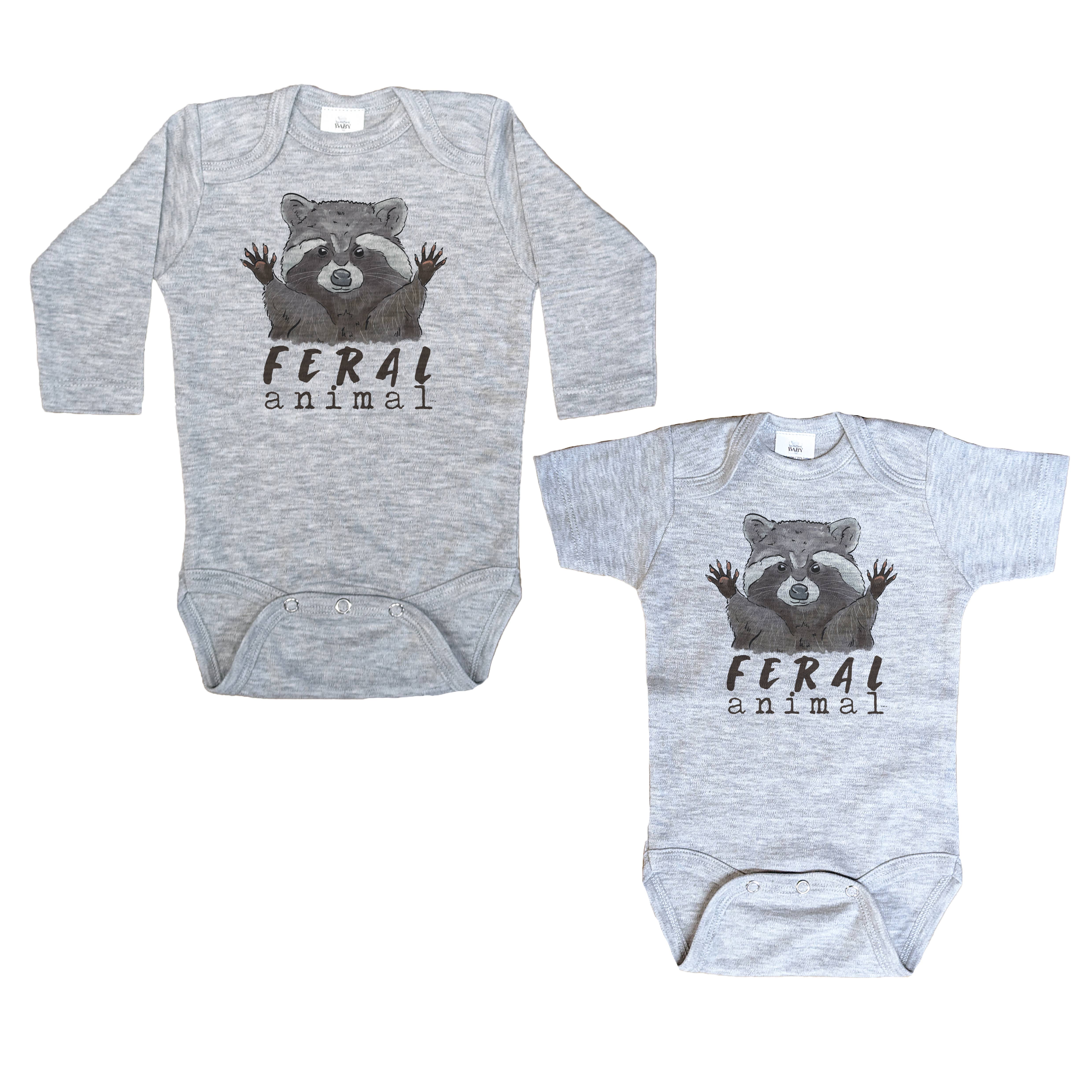 Barefoot Baby - Venta al por mayor Body sin pies - Bebés - Ropa para bebé niño Woodland Raccoon Outdoor «Feral Animal»6