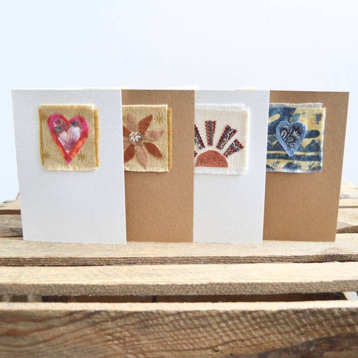 Saffron Skies - Venta al por mayor Tarjetas de felicitación - Tarjetas de felicitación sin desperdicio: tela reciclada reutilizada1