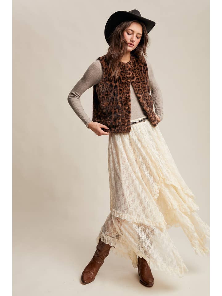 Listicle - Wholesale Outerwear Vest - Women's - Faux Fur Leopard Vest31