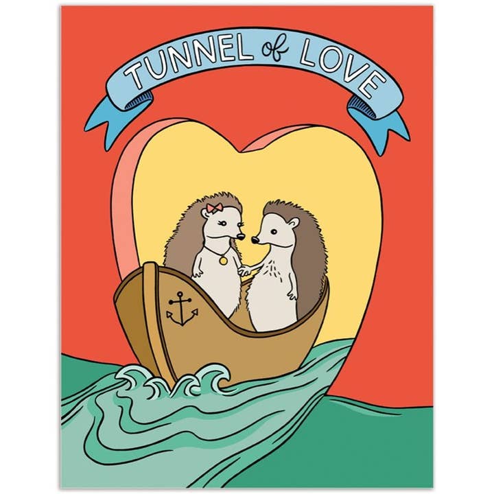Tunnel of Love Hedgehogs Valentine's Day Love Card for wholesale by THE FOUND