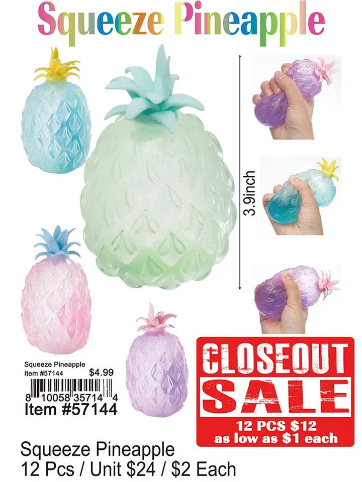 Squeeze Pineapple . for wholesale by Puka Creations