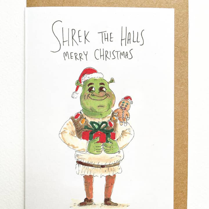 Well Drawn - Wholesale Christmas card - Shrek The Halls, Merry Christmas1