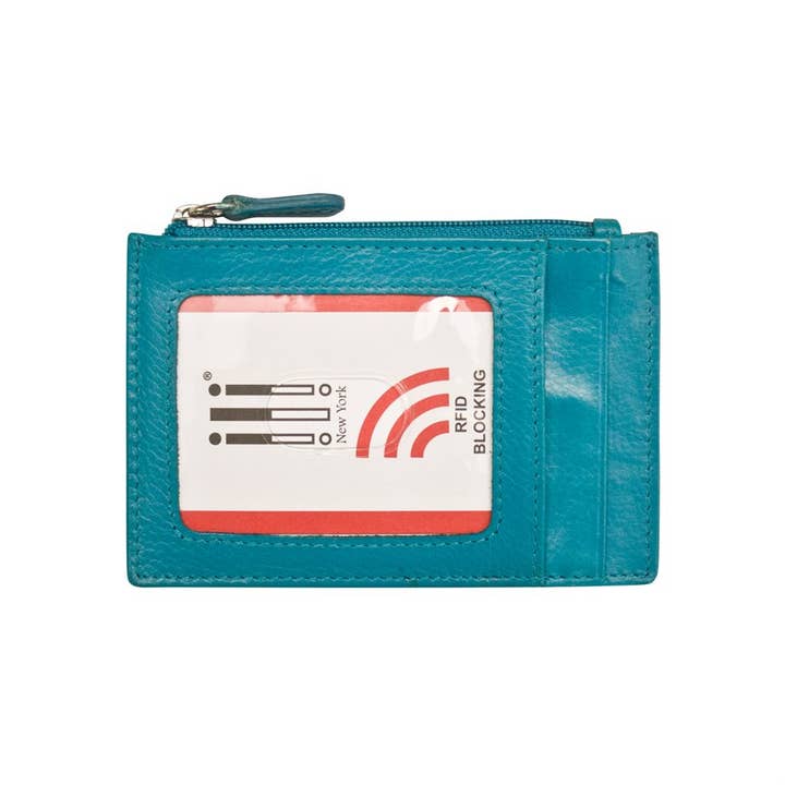ili New York - Wholesale Card Holder - Unisex - 7416 Leather CC-ID Holder with Zip Pocket