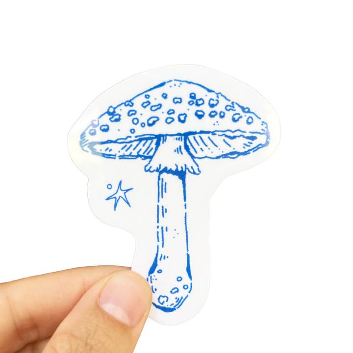 Blue Mushroom Sticker - Frankie Blue for wholesale by Frankie Blue