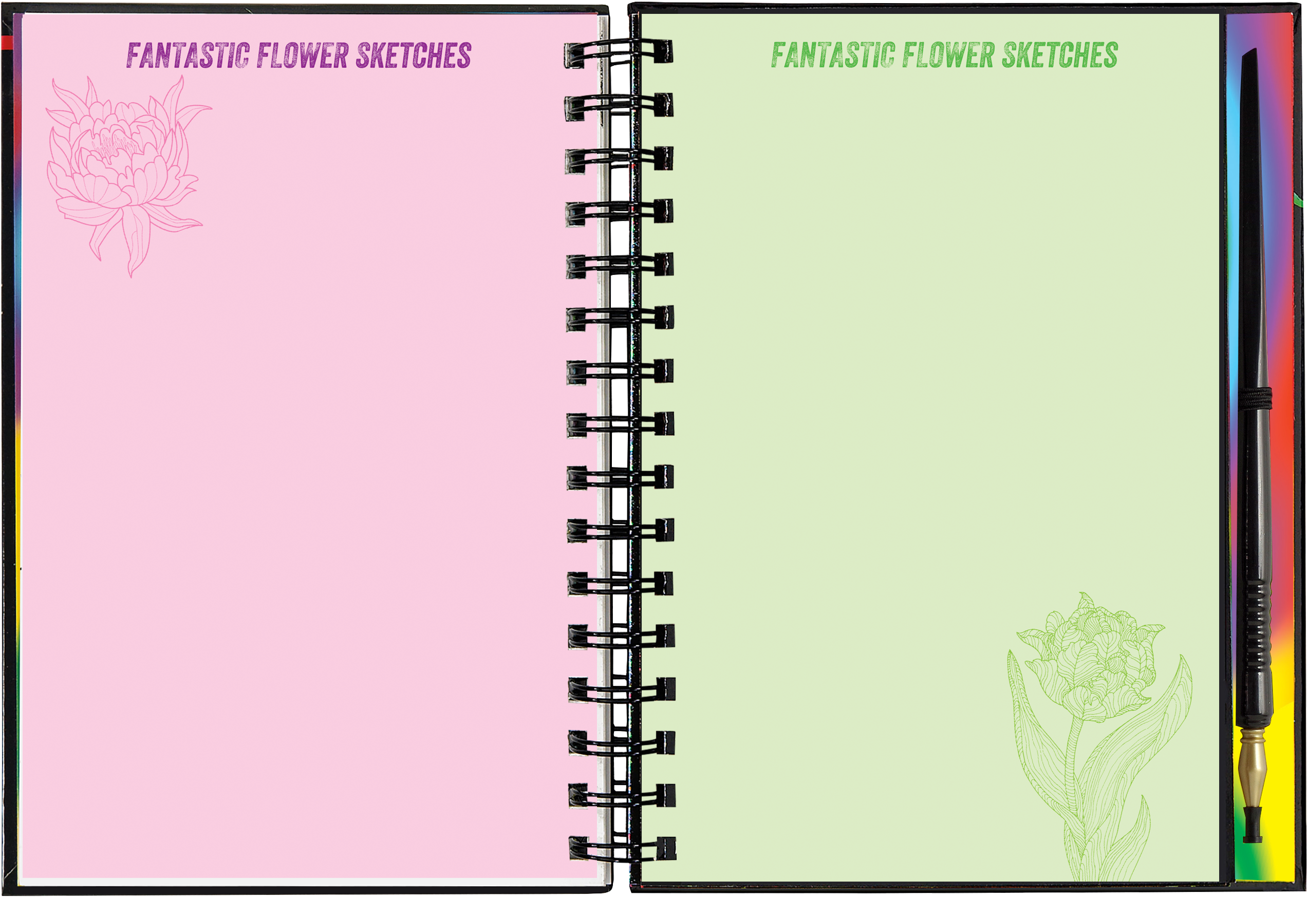 Peter Pauper Press - Vente Carnets de croquis - Extrême ! Fleurs à gratter et à dessiner6