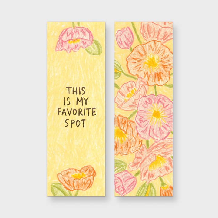 favoriete plek | leuke kleurrijke bloemenbladwijzer 2" x 6" voor wholesale door everglow handmade