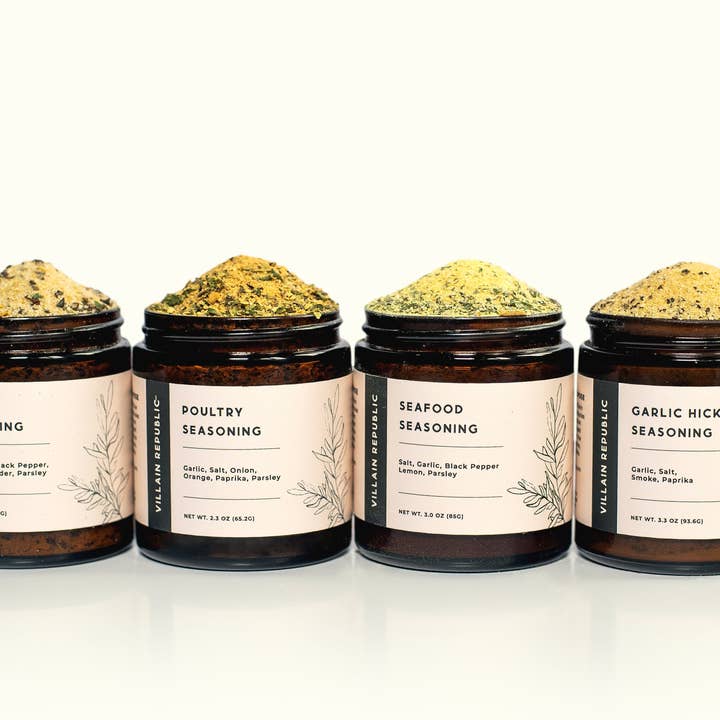 Essential Seasoning Blends 4-Pack for wholesale by Villain Republic