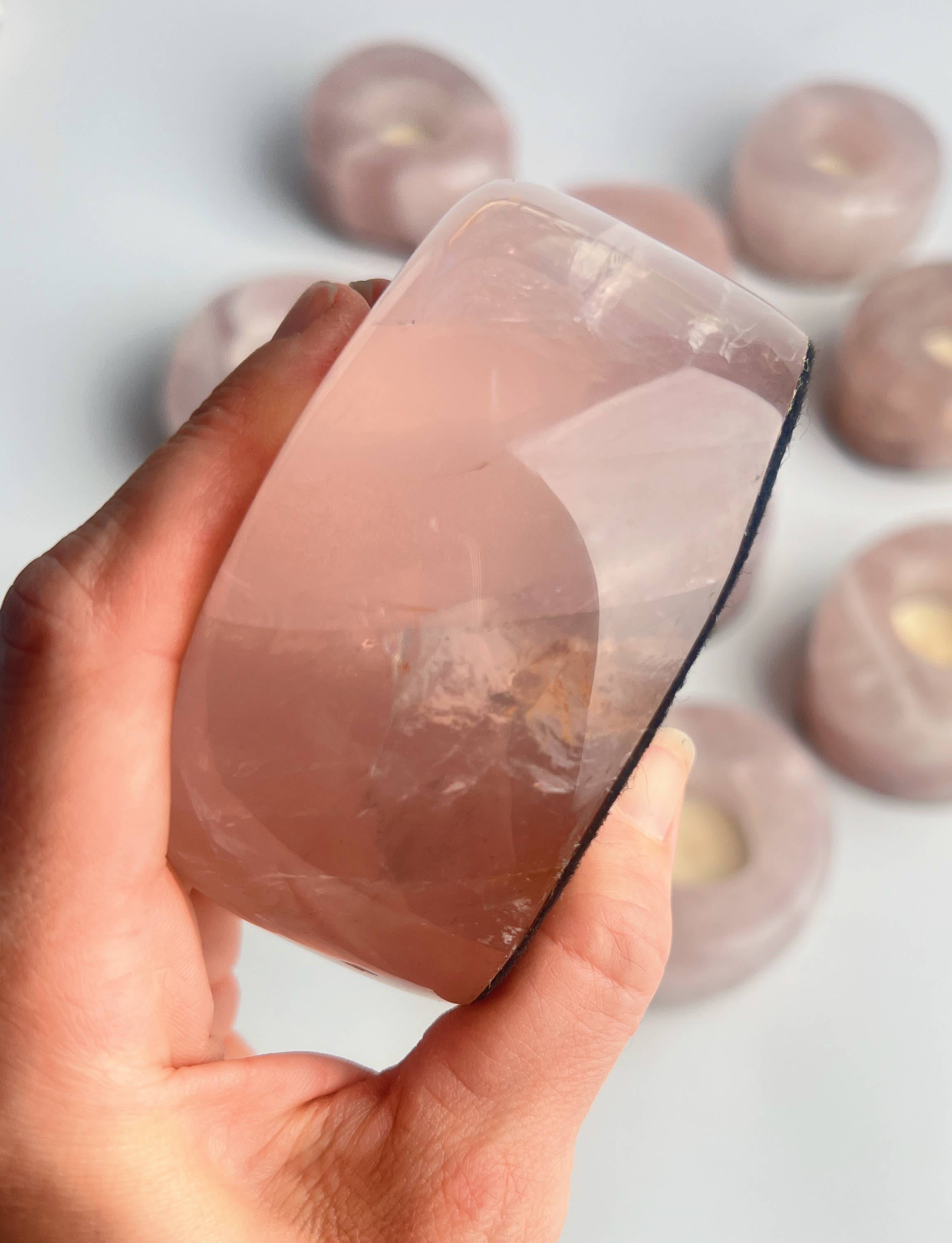 Terra Dawn Minerals - Wholesale Candle Holder - Rose Quartz Candle Holders13