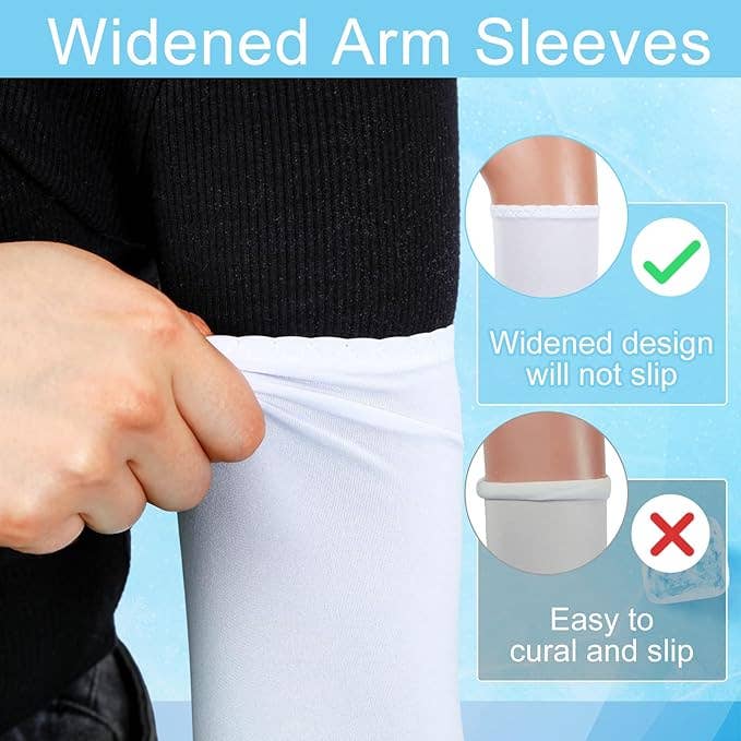 Crover - Wholesale Arm Warmers - Unisex - UV Cooling Arm Sleeves – White, UPF 50+ Compression3