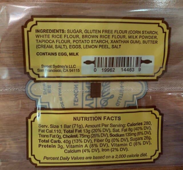 Sweet Sydney's - Wholesale Snack Bar - Grandma's Jealous! Lemon Bars - 12 Pack2