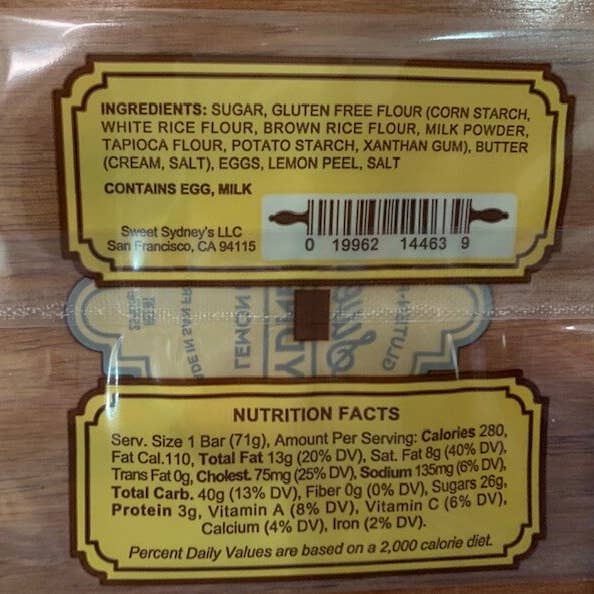 Sweet Sydney's - Wholesale Snack Bar - Grandma's Jealous! Lemon Bars - 12 Pack2