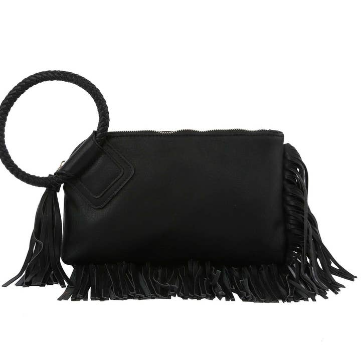 MiMi Wholesale - Wholesale Clutch Bag - Women's - JY0378 Fringe Soft Vegan Leather Wristlet/Clutch15