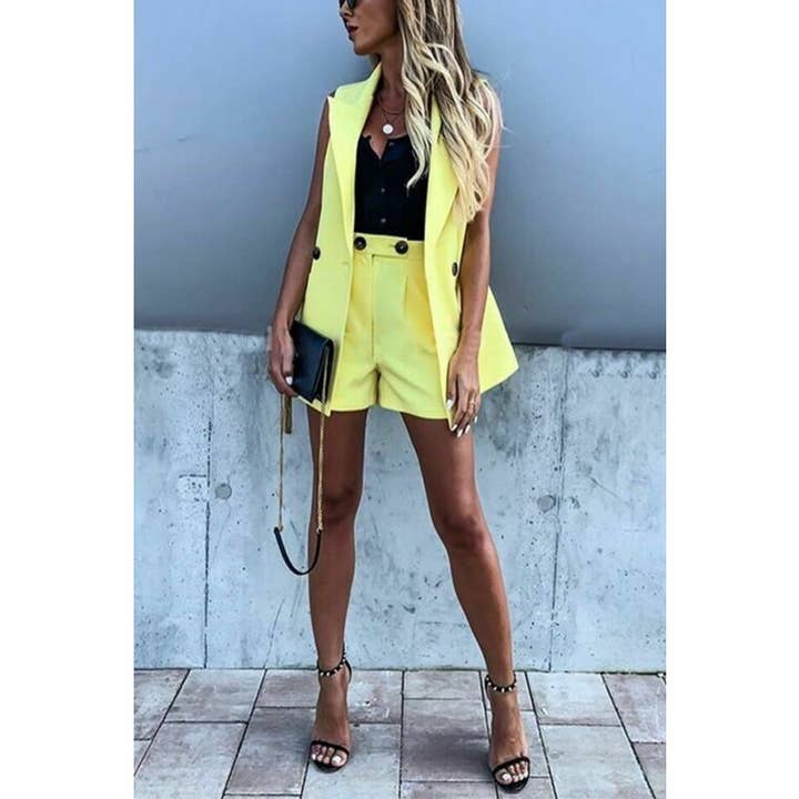 Paperdoll - Wholesale Top & Short Set (NOT Loungewear) - Women's - ELEGANT OFFICE TWO PIECE SETS