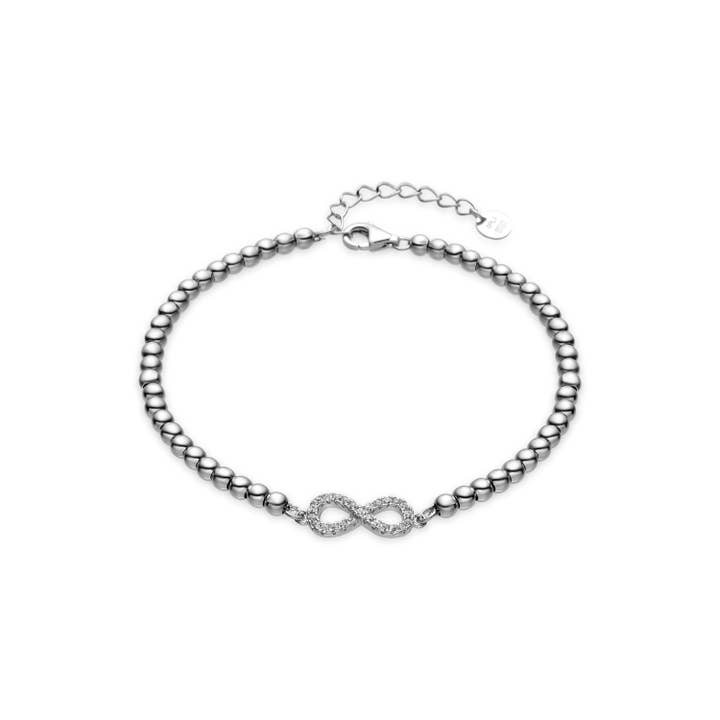 925 Sterling Silver Bracelet with Shiny Cubic Zirconia finished in Rhodium - Chrome för wholesale av Luxenter
