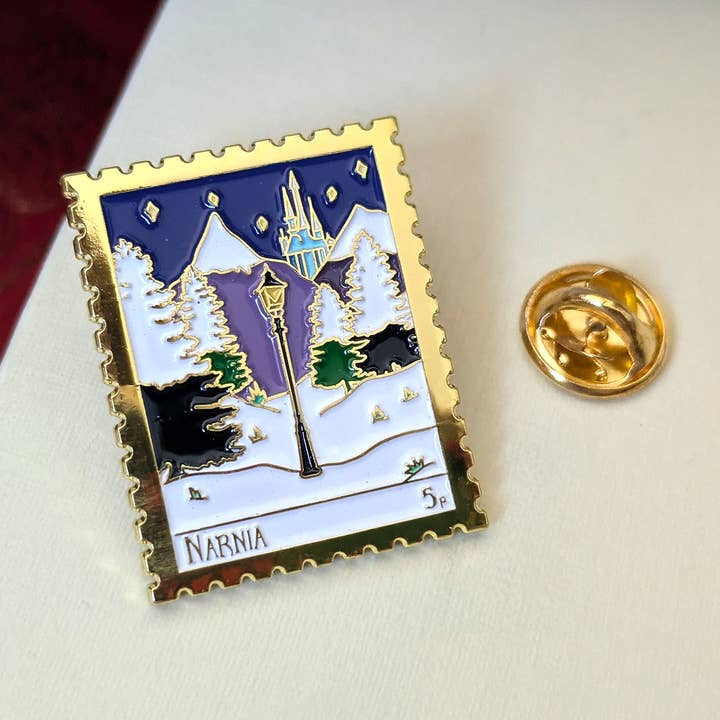 The Lion, the Witch and the Wardrobe Gold Enamel Pin Badge for wholesale by Beyond the Shelf