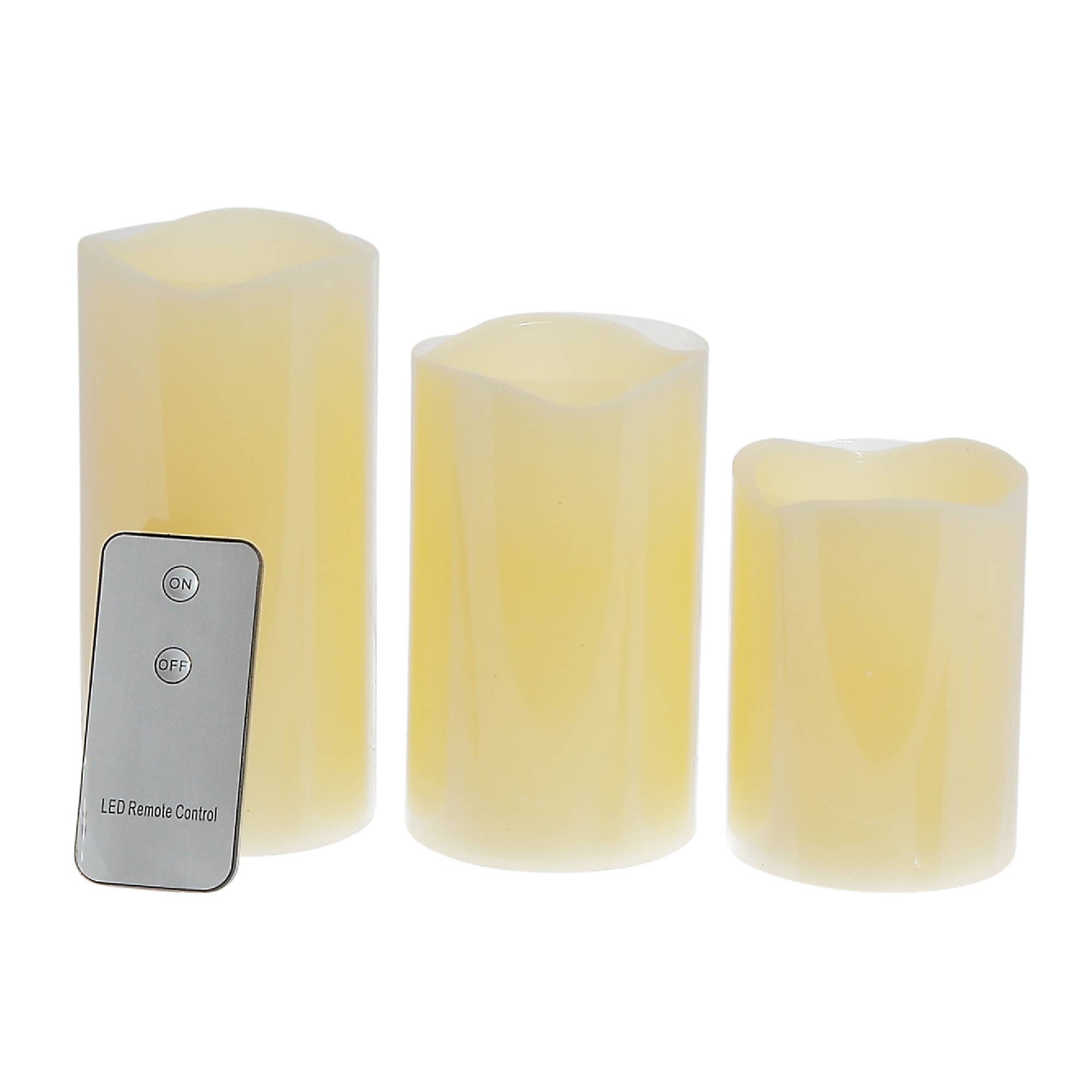 Led 3 Pc Wave Top Unscented Ivory Gift Set With Remote for wholesale on Faire0
