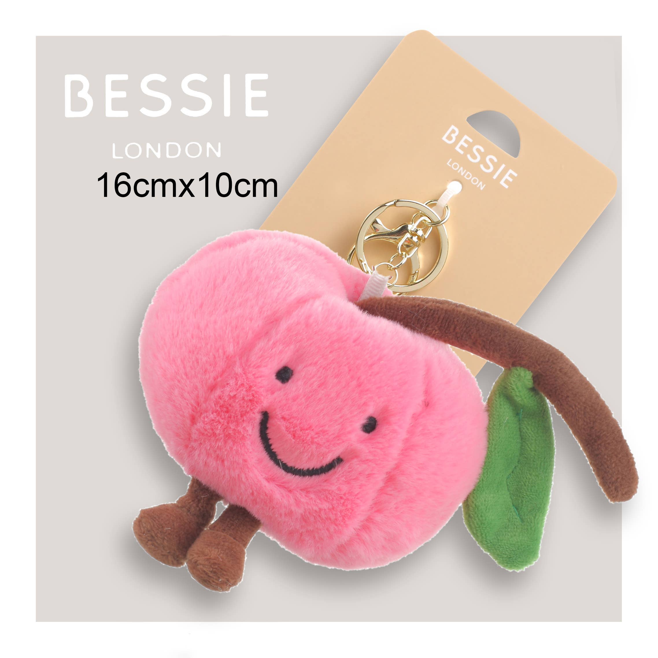 Bessie London - Wholesale Keychain - Women's - PLUSH PEACH BAG CHARM0