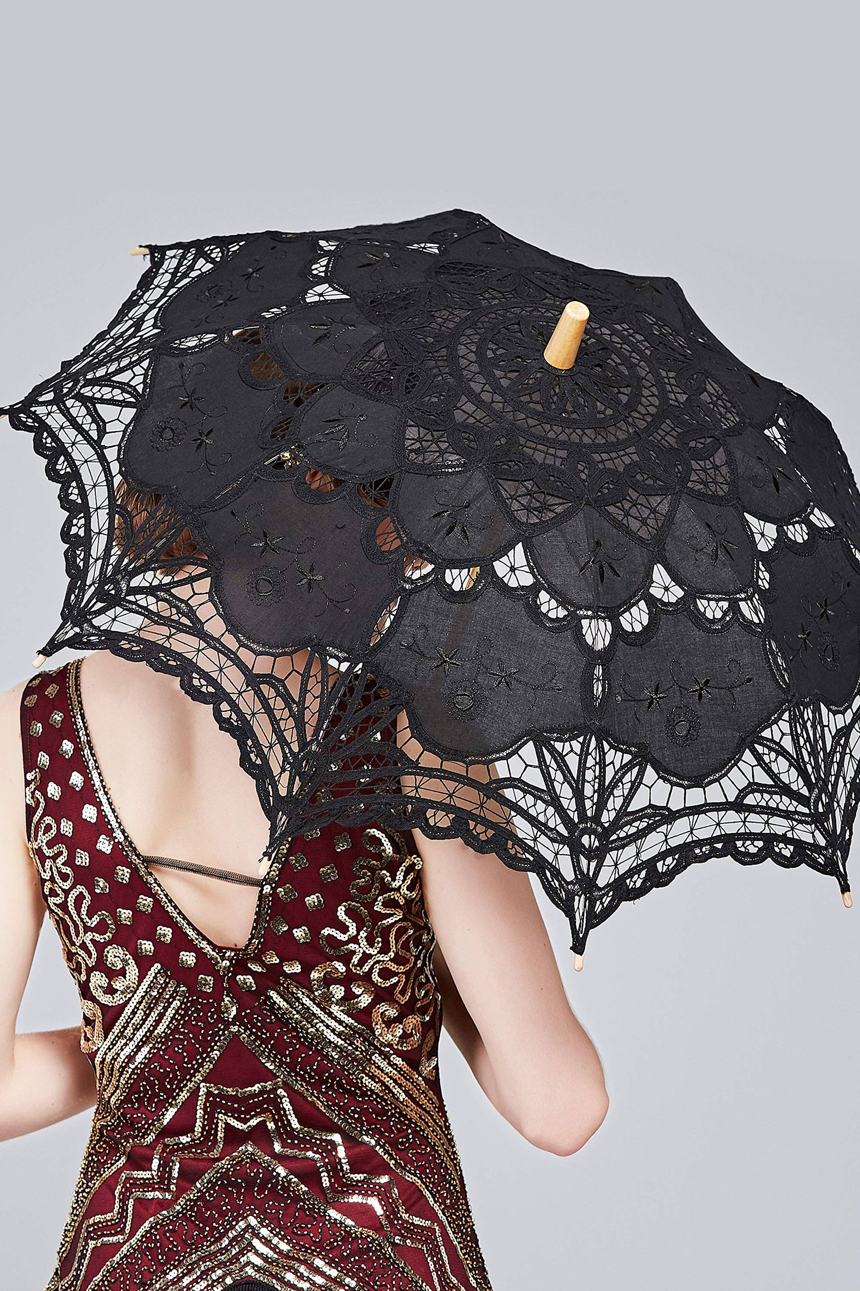 BABEYOND – wholesale Umbrella – Women's – 1920s Vintage Lace Umbrella Parasol4