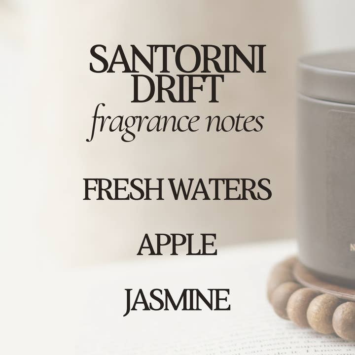 Rustic Rays Candle Co. - Wholesale Jar/Filled Candle - Santorini Drift 12 oz Soy Candle - Spring Home Decor - NEW2