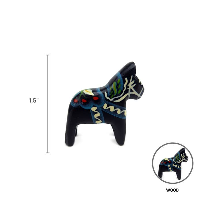 European Heritage Gifts - Wholesale Decorative Figurine - Black Dala Horse: Wood5