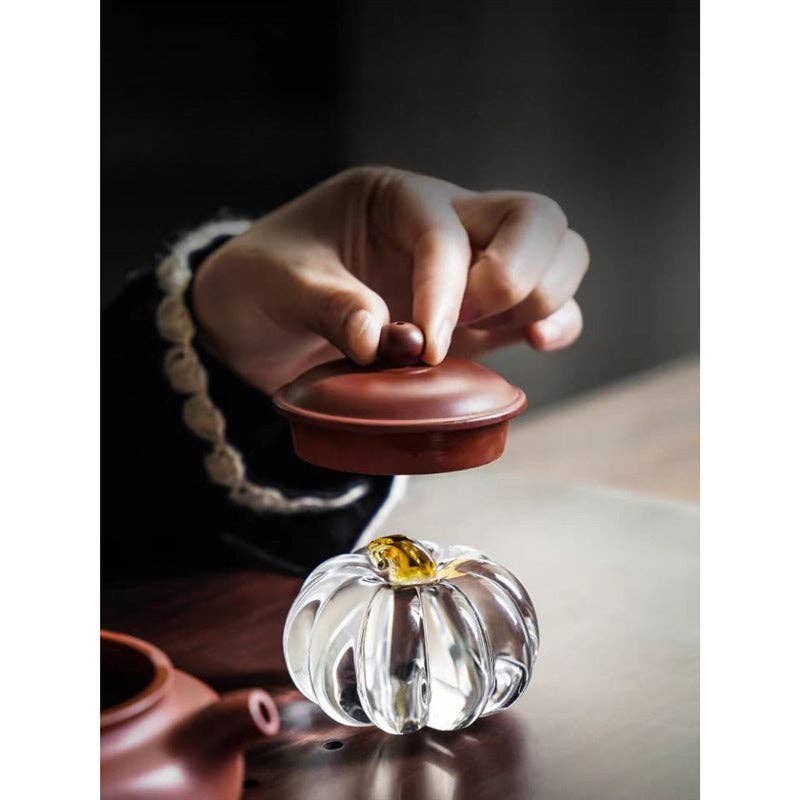 Gohobi （We cover U.S. import duties） - Wholesale Decorative Tabletop Object - Gohobi Pate de Verre Pumpkin Halloween Glass Ornament Teapot Lid Stand Paperweight38