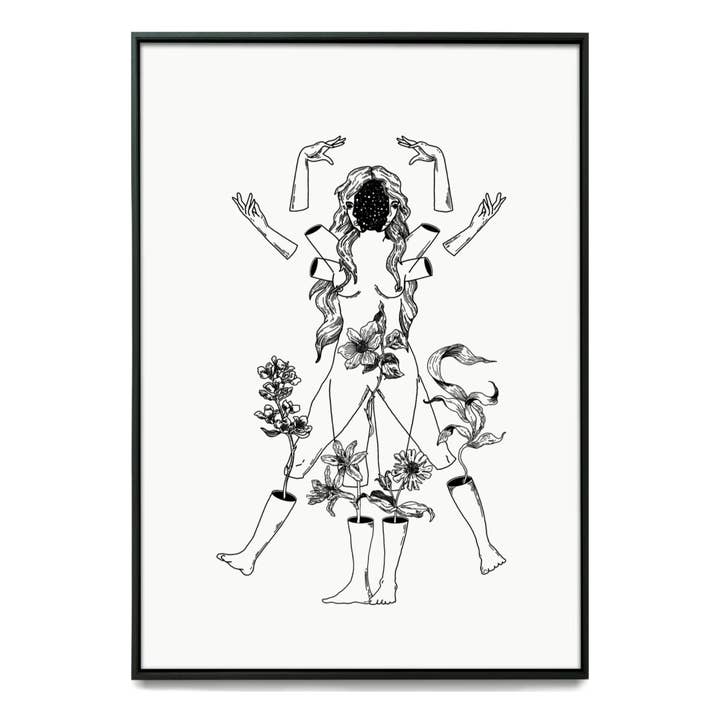 Floral Women Art Print for wholesale by Myii Creative