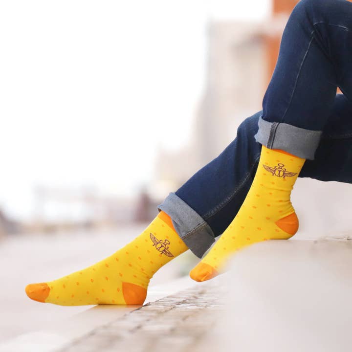 Scarab bambustrumpor, gula, storlek M för wholesale av The Ugly Duck