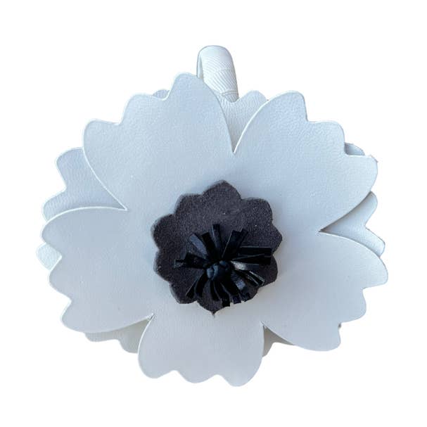 Bandeau en cuir de coquelicot blanc pour la vente par ILLYTRILLY