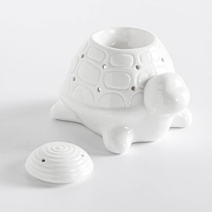 Zen'ArĂ´me - Wholesale Oil Warmer - Franklin the Turtle White Ceramic Incense Burner4