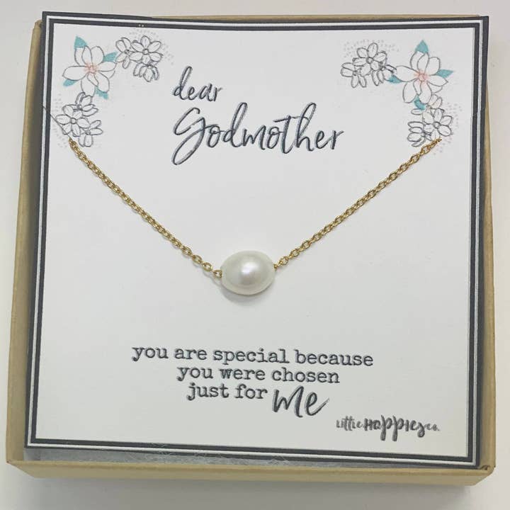 Little Happies Co - Wholesale Beaded/Pearl Necklace - Pearl necklace, Gift for Godmother, Godmother gift, Godmother necklace, Christmas gift For Godmother, dainty necklace, conformation gift